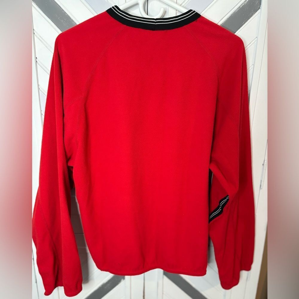 Nike Men's Small 90s Vintage Therma‎ Fit Red Black Fleece Long Sleeve Pullover - Picture 4 of 12